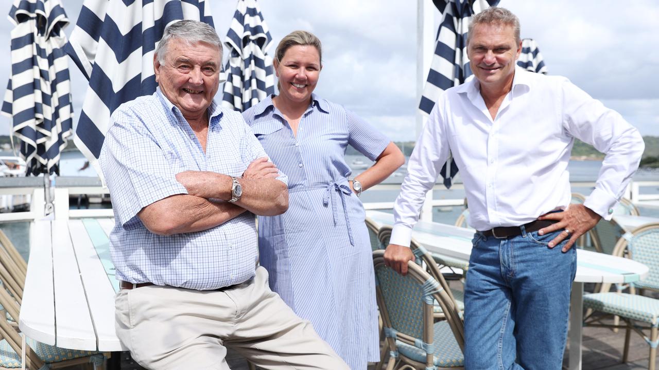 Billionaire Publican Arthur Laundy with his daughter Danielle and husband Shane Richardson at Watsons Bay Hotel. Picture: Jane Dempster/The Australian