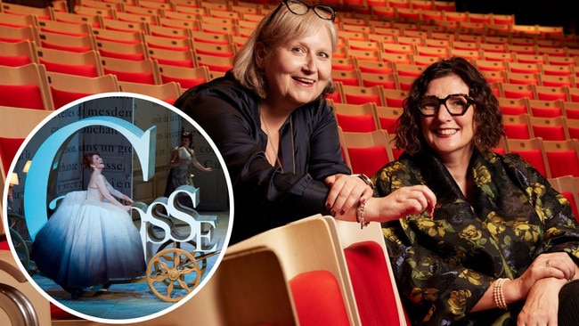 Former Opera Australia artistic director Jo Davies, who stepped down in August, and chief executive Fiona Allan. Inset: Joyce DiDonato in Cendrillon at The Royal Opera House. Picture: Daniel Boud / Bill Cooper / Royal Opera House