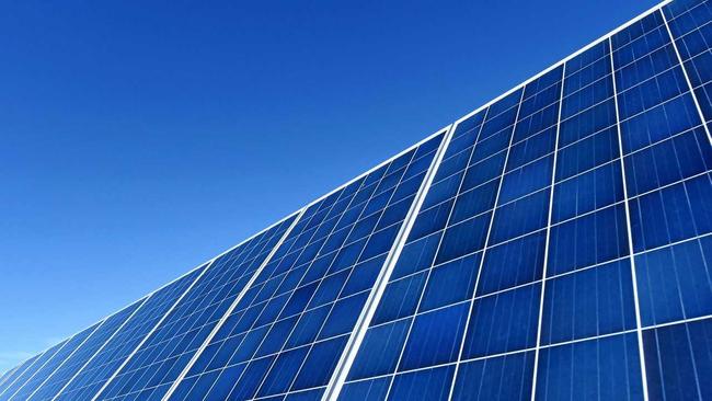 Solar panels are seen at Majura Solar Farm outside Canberra, Wednesday, Oct. 19, 2016. (AAP Image/Lukas Coch) NO ARCHIVING. Picture: LUKAS COCH