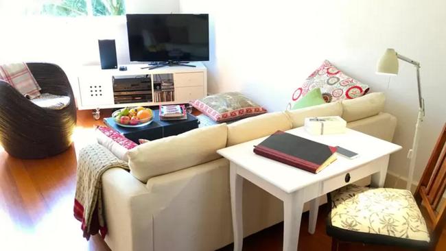 The living room of the St Kilda property at the heart of the dispute.