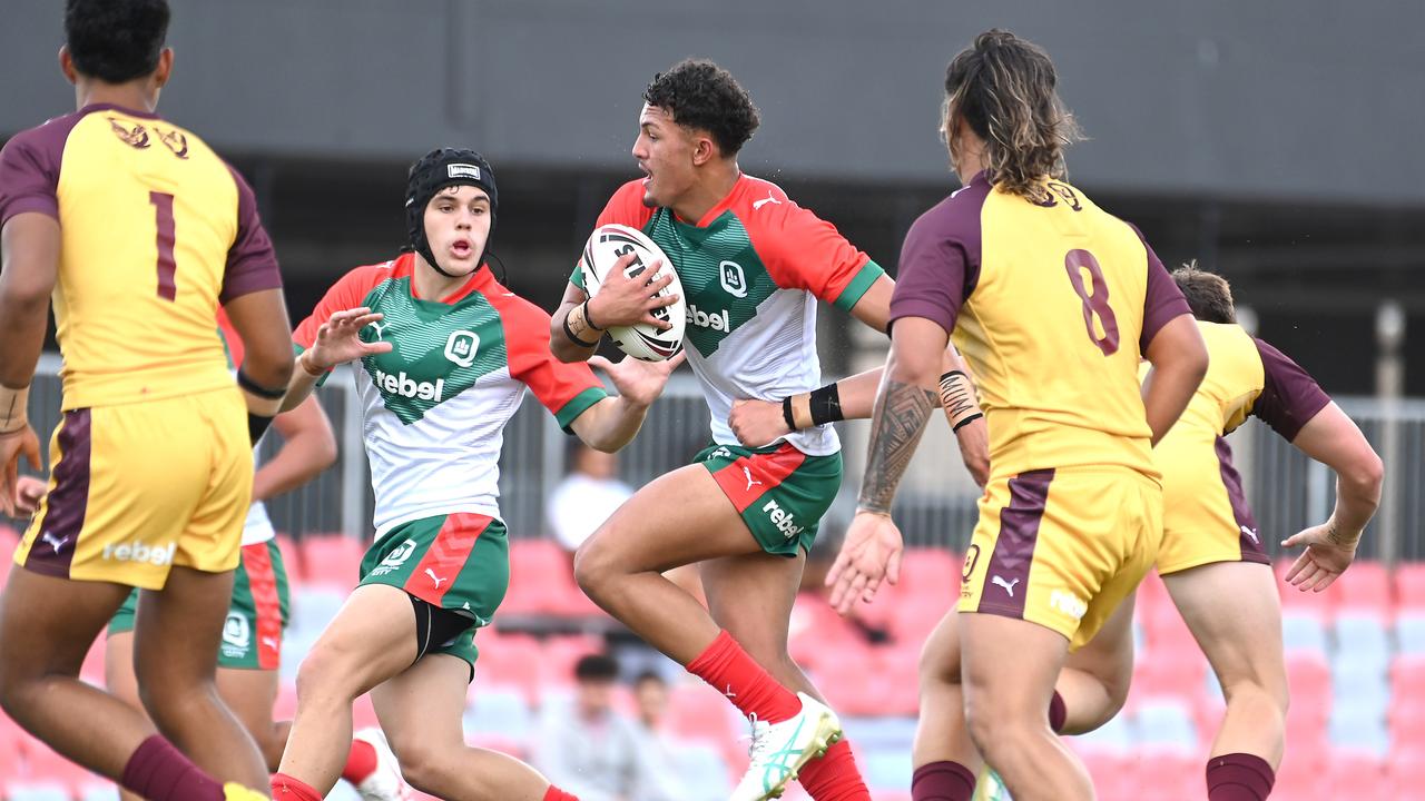 Jared Horne who is signed by the Broncos - he played well in the Under 17 City v Country Boys rugby league. Saturday 13, 2024. Supporting was Marley McLaren of PBC SHS.Picture, John Gass