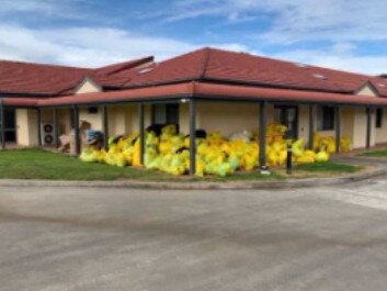 Contaminated waste piled up at St Basil's on July 25, after the surge work force was put in place. Picture: Supplied