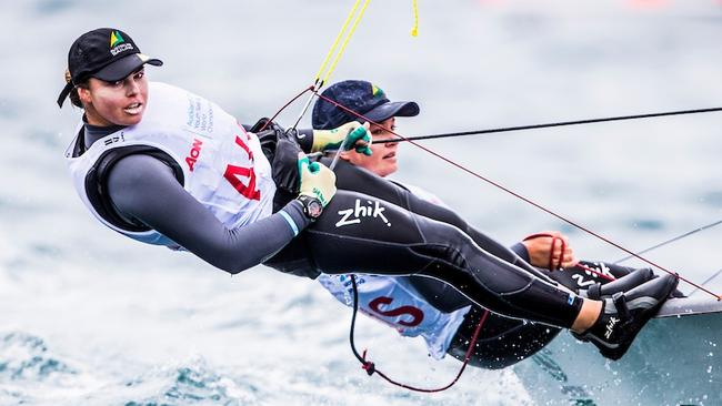 Natasha Bryant and Annie Wilmot have won the world 29er youth title in New Zealand.