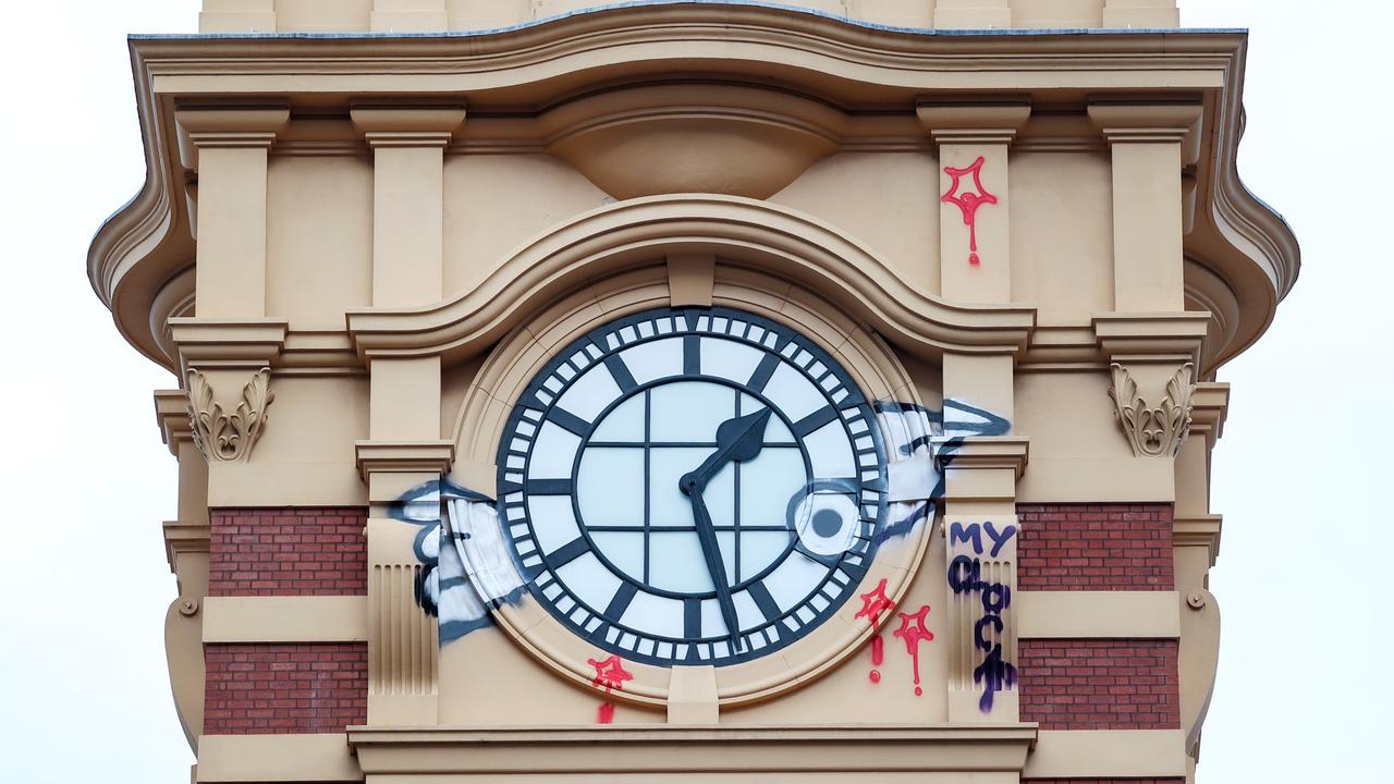 ‘Idiocy’: Vandals go to new heights to target historic Flinders Street Station