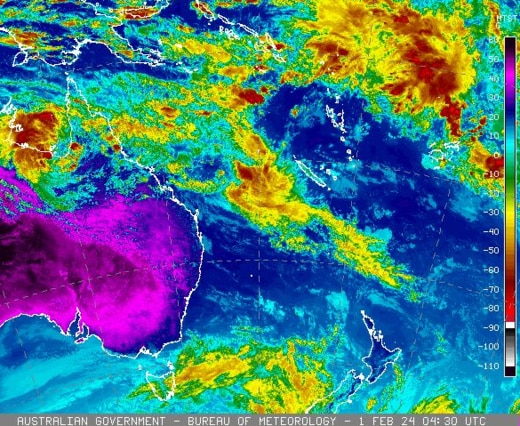 Map of weather conditions over Queensland on Thursday afternoon. Picture: Bureau of Meteorology