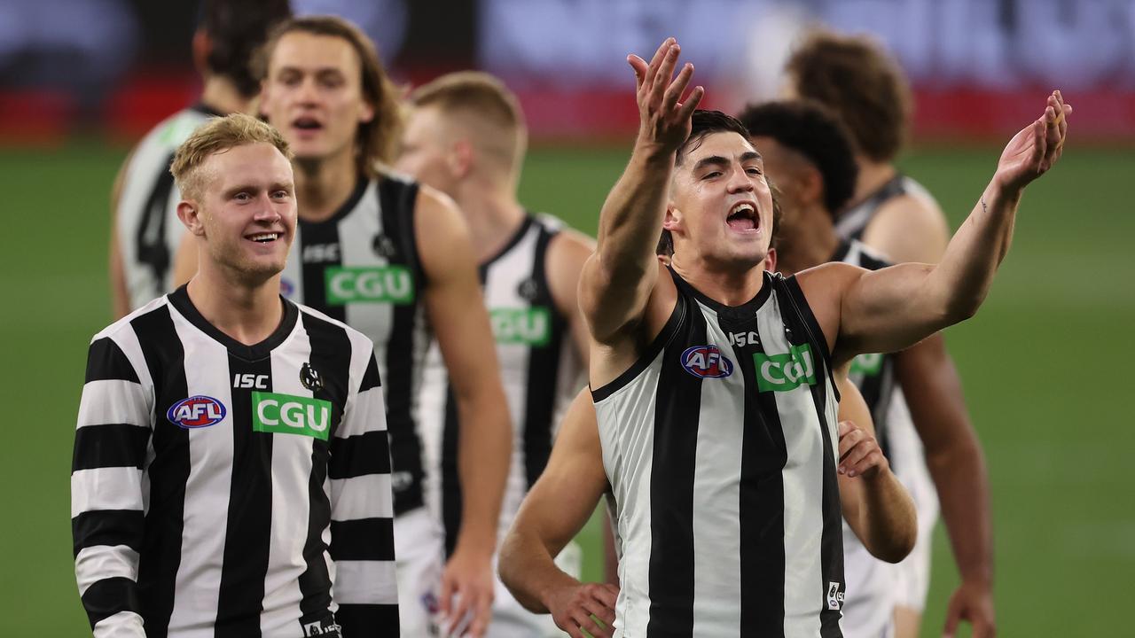 Don’t forget about us! The Pies are into the semi-finals. Photo: Paul Kane/Getty Images.