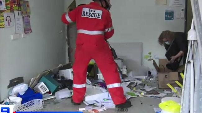 Three people were injured after a car crashed into a medical clinic at Hewett. Picture: 9 News