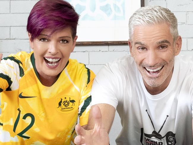 SBS commentators Tracey Holmes and Craig Foster for the FIFA Woman's World Cup. For Hit.TV.