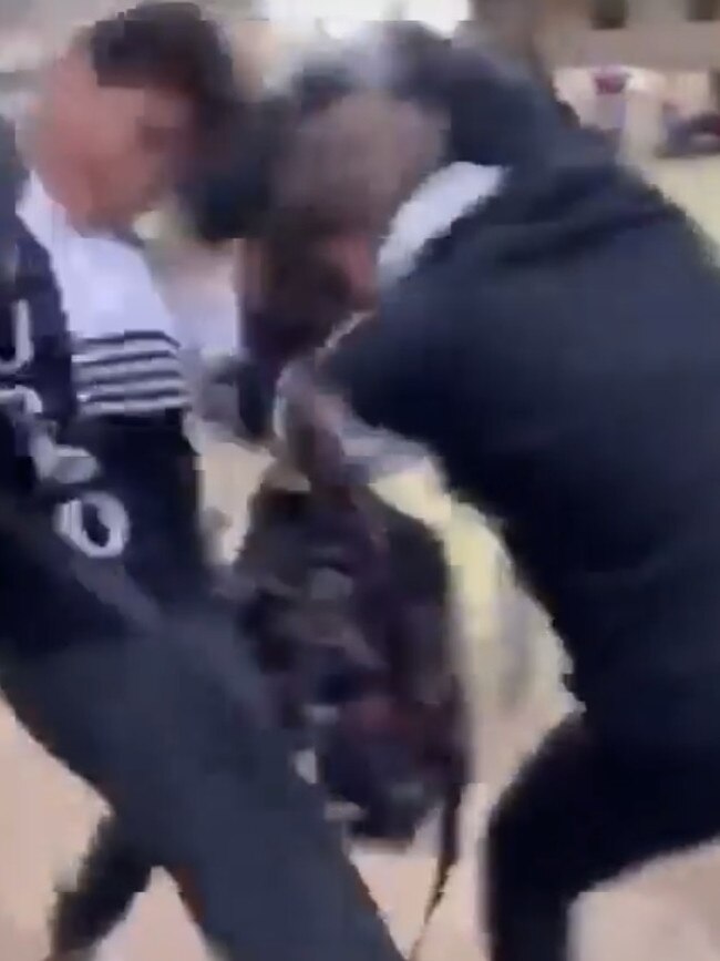 School students from Dubbo filmed in another fight video. Picture: Instagram