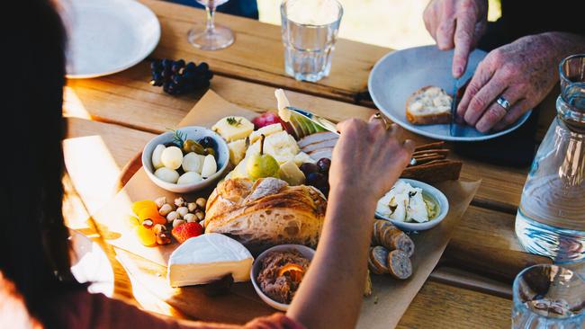 A platter of nibbles and wine at 3 Willows Vineyard. Picture: Supplied.