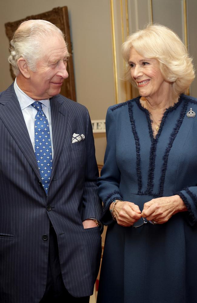 King Charles III and Camilla, Queen Consort attend a reception to celebrate the second anniversary of The Reading Room at Clarence House. Picture: Getty Images