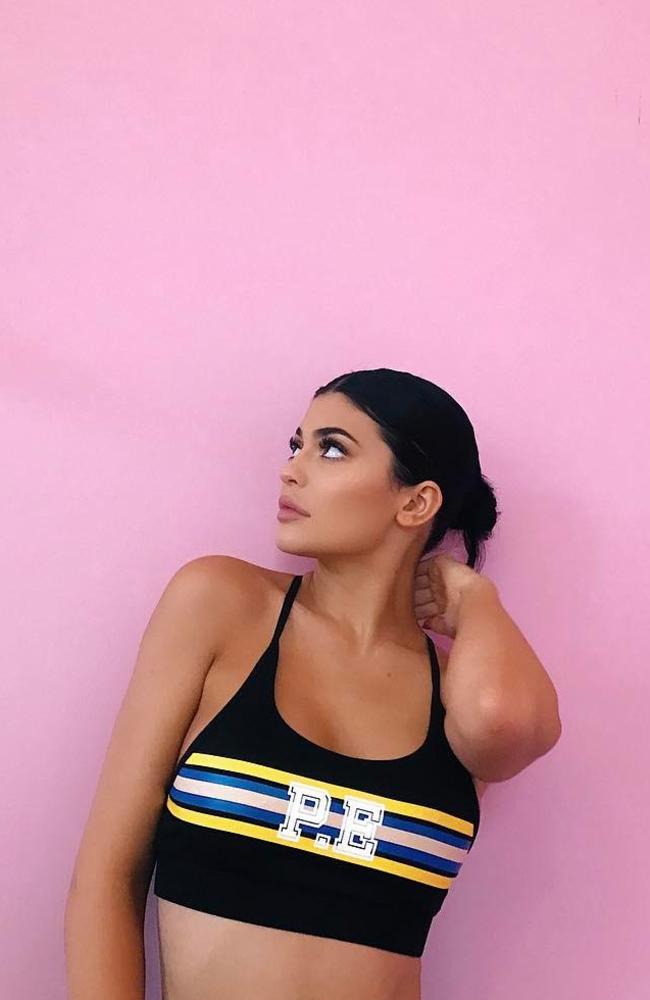 It sold out! Kylie Jenner in a P.E Nation crop top. Picture: Instagram