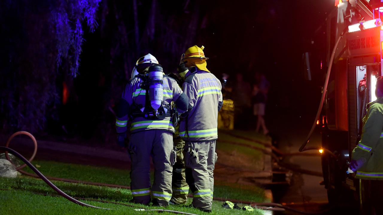 Generic Emergency services, Queensland Fire and Rescue, QFES; house fire at night