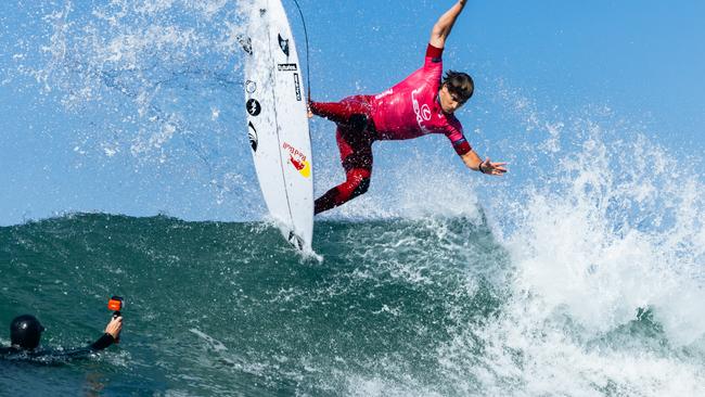 SAN CLEMENTE, CALIFORNIA - SEPTEMBER 5: Jack Robinson of Australia surfs in the practice session prior to the commencement of the Lexus WSL Finals on September 5, 2024 at San Clemente, California. (Photo by Pat Nolan/World Surf League via Getty Images)