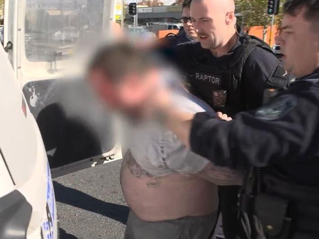 A man was arrested after a Nissan Pathfinder was stopped in Albury. Picture: Supplied