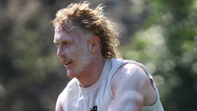 Clayton Oliver at Melbourne AFL training at Goschs paddock. Wednesday, February 5. 2025. Picture: David Crosling