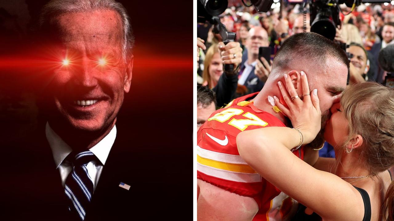 Spisek Taylor Swift Joe Biden i Travis Kelce podczas Super Bowl Trolling America |  NFL 2024