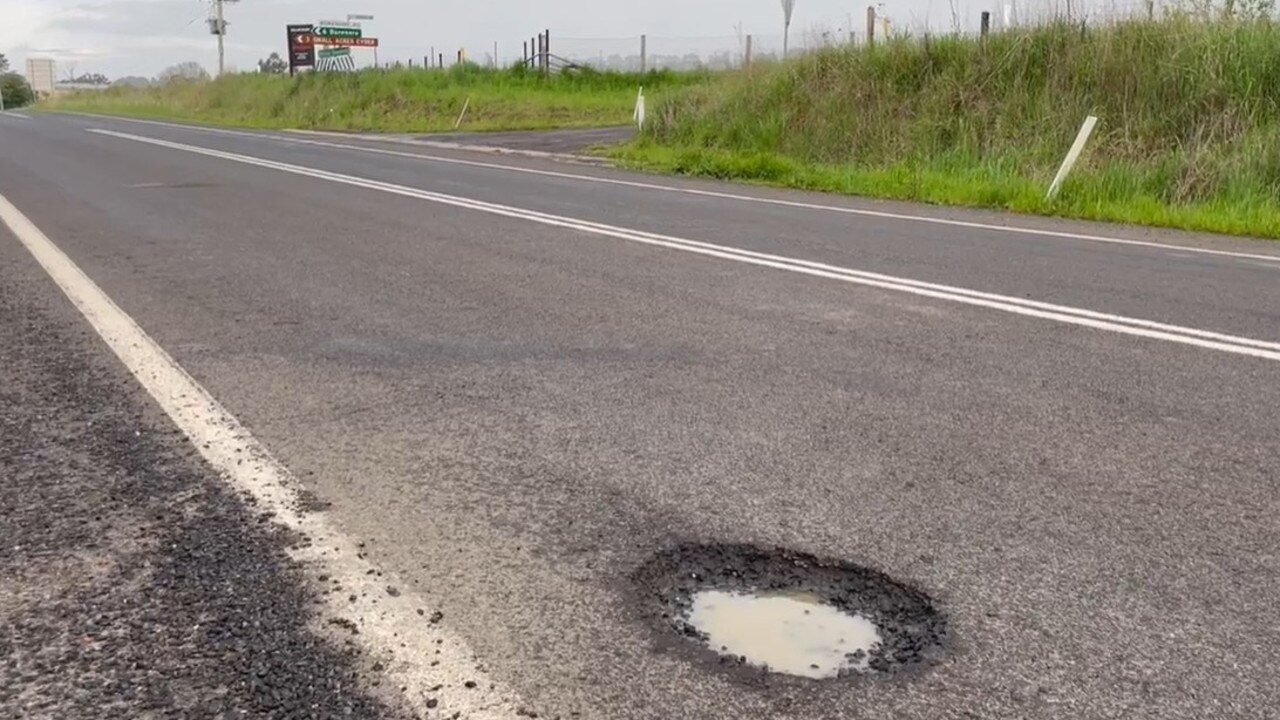 Potholes can severely damage vehicles. Picture: Supplied / NSW Premier’s Office.
