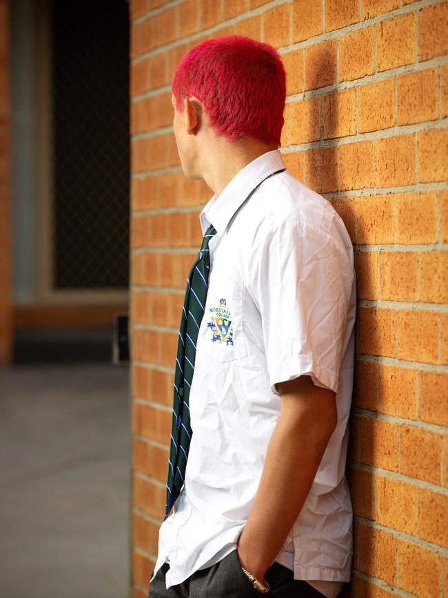 The teen has dyed his hair for social issues. Picture: Mark Stewart