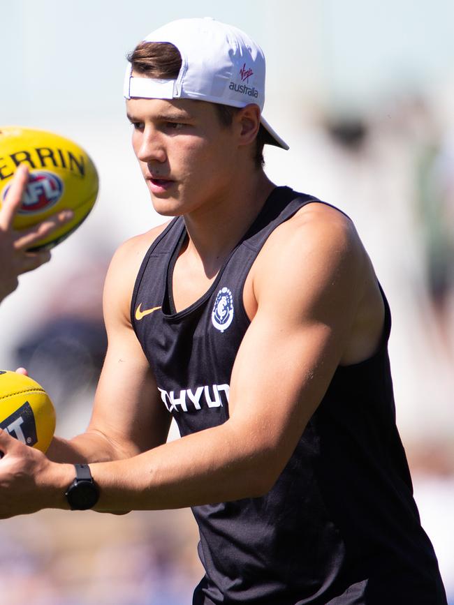 Liam Stocker at Carlton training. Picture: Sarah Matray