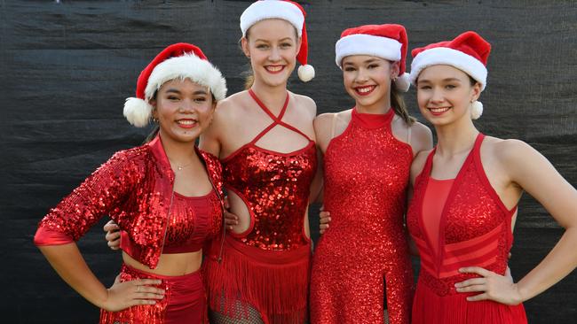 Carols by Candlelight at Riverway 2022. Katya Dinn, Natalie Langdon, Lucy Jepson and Grace Jepson from Croft-Gilchrist School of Dance. Picture: Evan Morgan