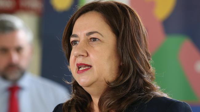 Queensland Premier Annastacia Palaszczuk speaks at Marsden State High School, south of Brisbane. Picture: NCA NewsWire / Jono Searle