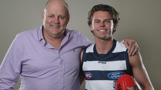 Billy Brownless with son Oscar. Picture: Michael Klein