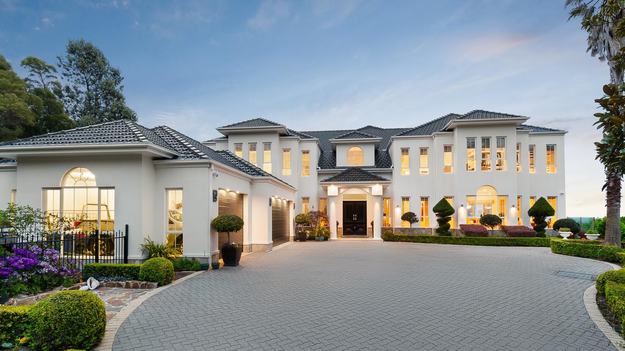 The palatial home features five bedrooms and just as many bathrooms.