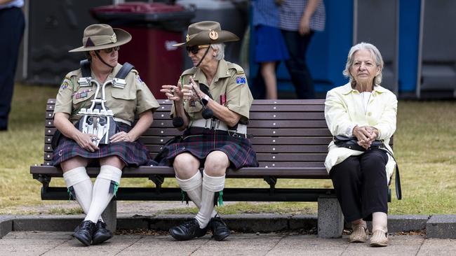Anzac Day celebrations in Brisbane city. Picture: NCA NewsWire/Matthew Poon