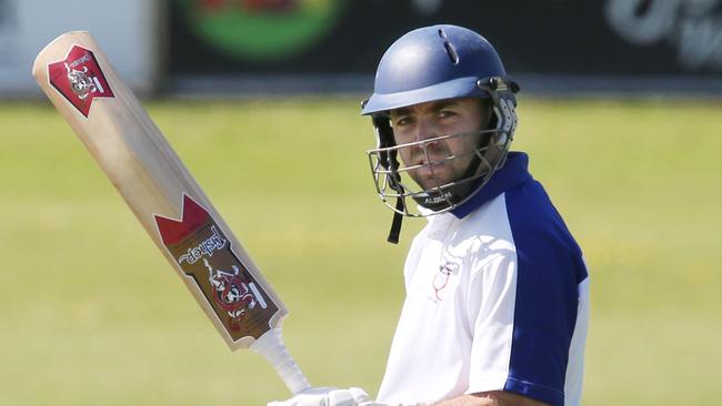 Cricket BPCA A1: Queenscliff v Armstrong Creek. Queenscliff batsman Frank Mileto makes 50 Picture: Mark Wilson