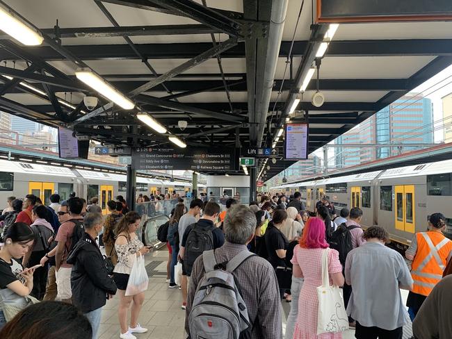 Crowds at Central Station amid heavy delays. Picture: Supplied