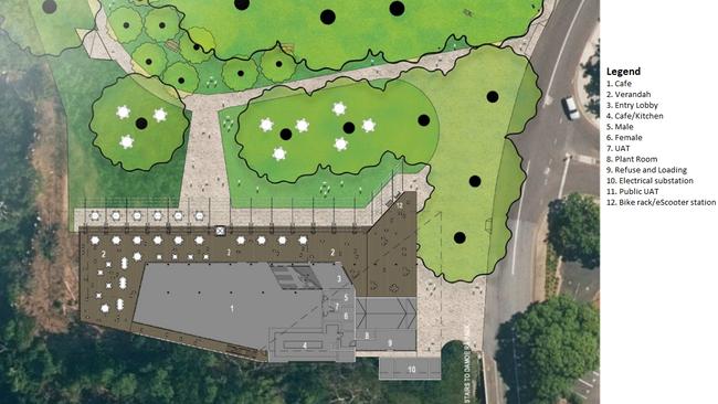 The Darwin RSL's floor plan shows it opening out onto the Cenotaph and Bicentennial park. Picture: Supplied