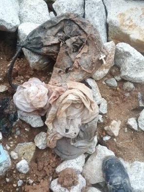 Rosary beads were found among the items on a Penang construction site. Picture: Supplied