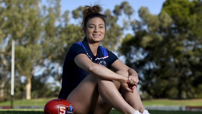 New Central District SANFLW captain Shelby Smith. Smith is the daughter of ex-Bulldogs men’s captain Greg Smith. Picture: Naomi Jellicoe