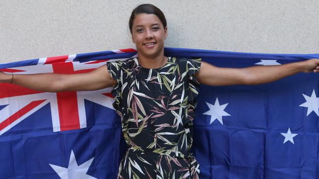 Young Australian of the Year Sam Kerr at Parliament House in Canberra.