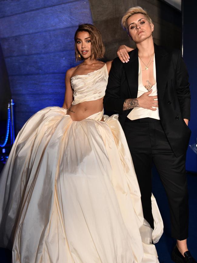 Glam: Maria Thattil and Moana Hope at the 2023 NGV Gala. Picture: Naomi Rahim/Getty Images for NGV.