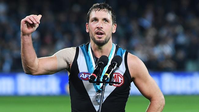 Travis Boak is staking his claim as the Power’s best modern-day great. Picture: Mark Brake/Getty Images