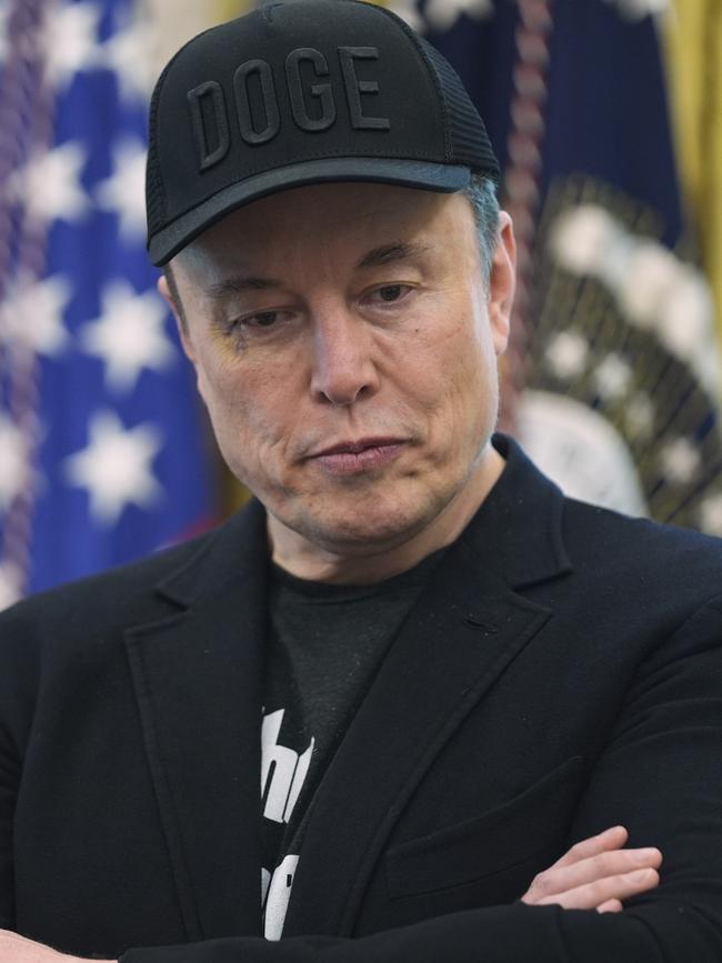 Elon Musk attends a news conference with President Donald Trump. Picture: AP Photo/Evan Vucci