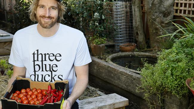 Darren Robertson in the garden of  his Three Blue Ducks restaurant in Bronte. Darren  will be the celebrity guest chef at Ferragosto, the Italian festival in Five Dock. Picture: John Aplleyard