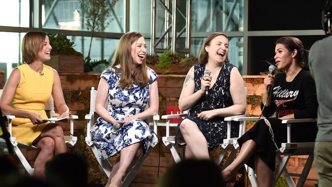 Cindi Leive, Chelsea Clinton, Lena Dunham and America Ferrera during a Glamour magazine panel discussion. Picture: Getty