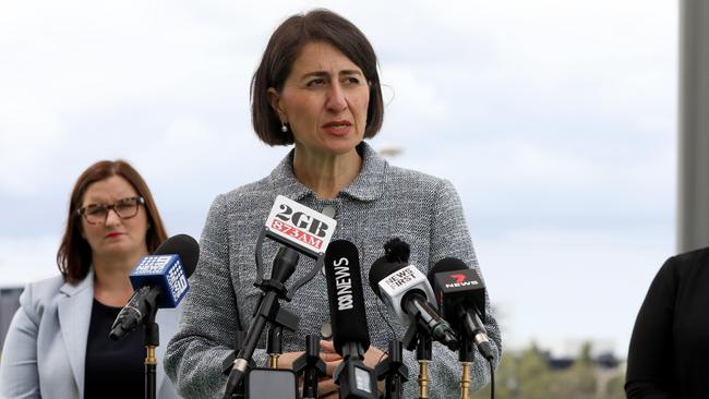 Premier Gladys Berejiklian and Education Minister Sarah Mitchell announce funding to help students. Picture: NCA NewsWire/Damian Shaw