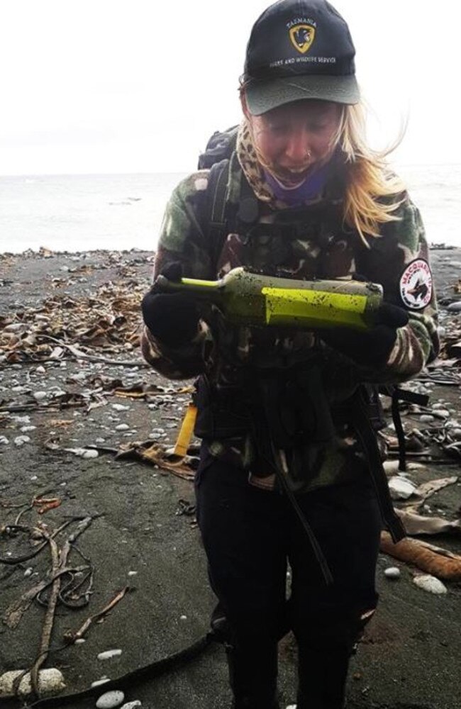 Stella found the bottle on a beach in Tasmania.