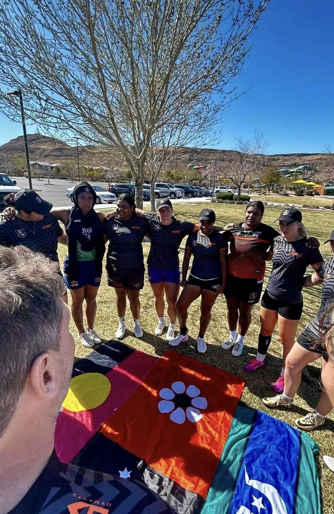 NRL NT Titans women performing at Las Vegas Nines.