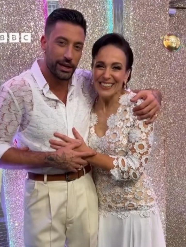 Amanda with her dance partner Giovanni Pernice before she dropped out of the show.