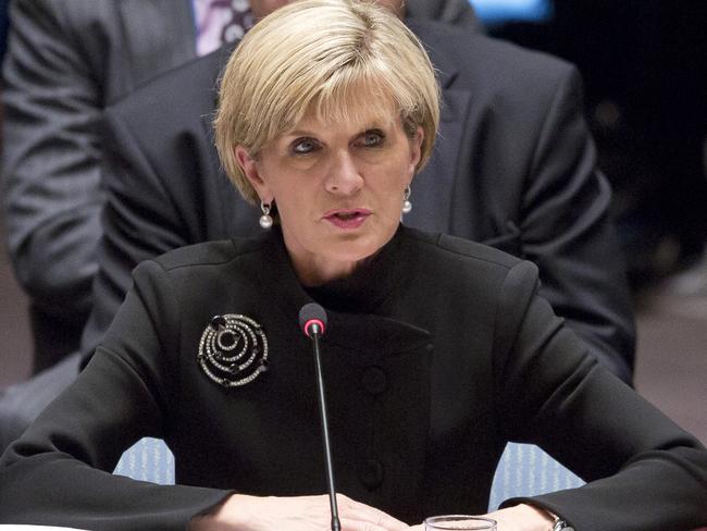 Julie Bishop addresses a meeting of the U.N. Security Council on Iraq at the United Nations headquarters. Australia.