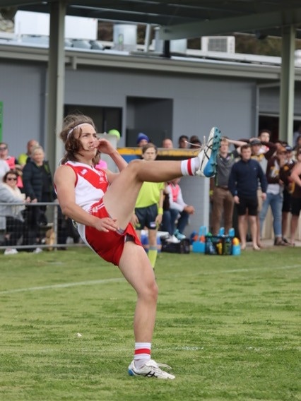 Woodcock looks on as his shot sails toward goal. He knew it was in as soon as it left his boot. Picture: Supplied, Nik Saunders – @photofarm_sa