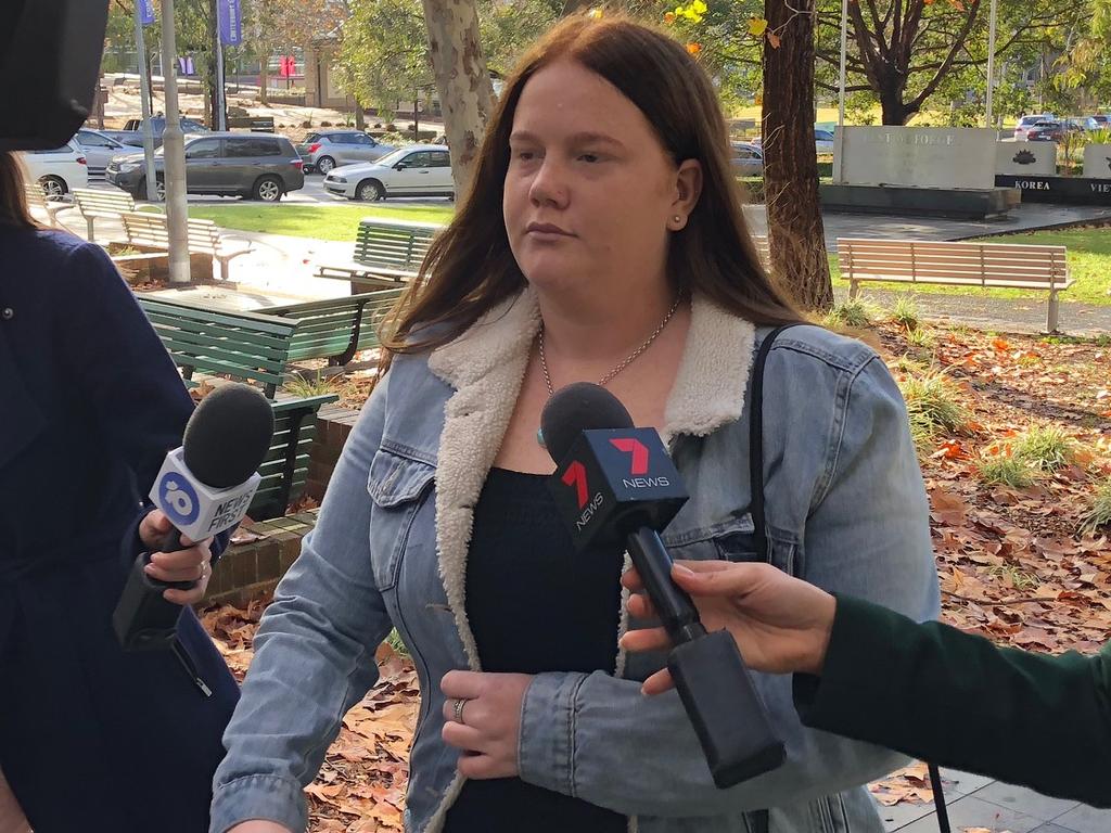 Caitlyn Gray arriving at Bankstown Local Court. Picture: news.com.au