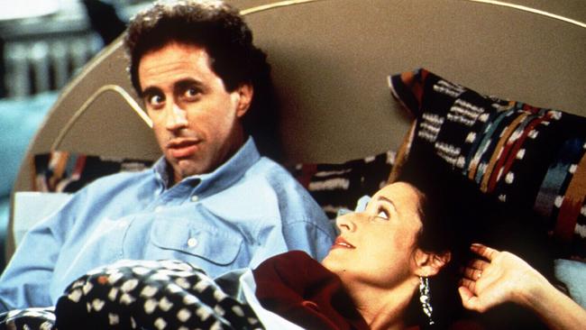 Jerry Seinfeld and Julia Louis-Dreyfus in Seinfeld.