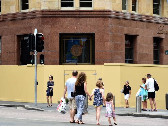 Hoardings are still around the Lindt Cafe in Martin Place.