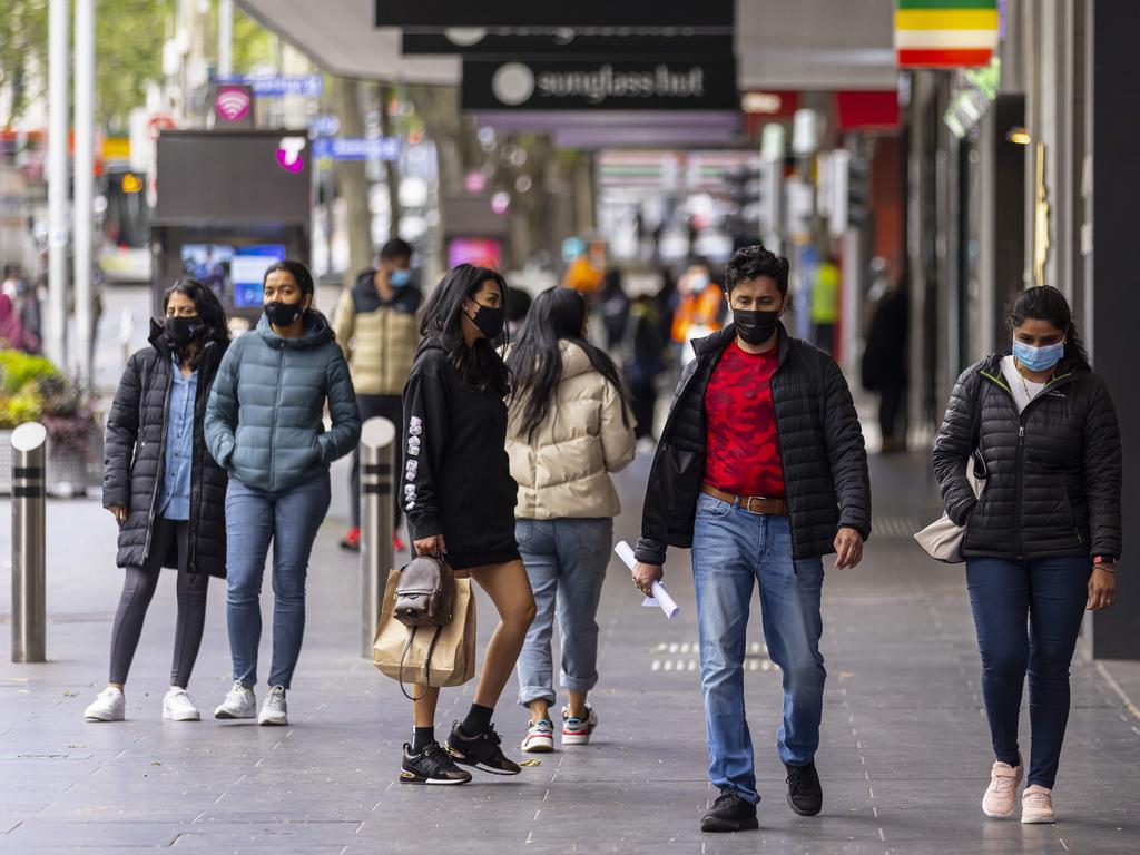 Experts say flu and Covid-19 cases are going to keep growing and that masks and avoiding crowds are the safest next steps. Picture: NCA NewsWire/Daniel Pockett